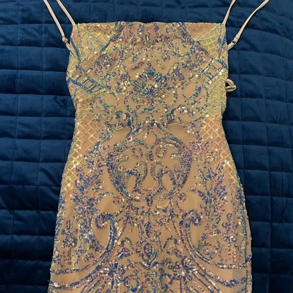 sachin and babi light blue dress Ellianna Lace-Up Back Maxi Dress Red main image 0